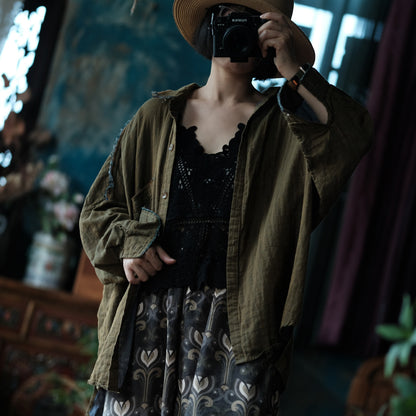 Olive Drift Cotton Shirt