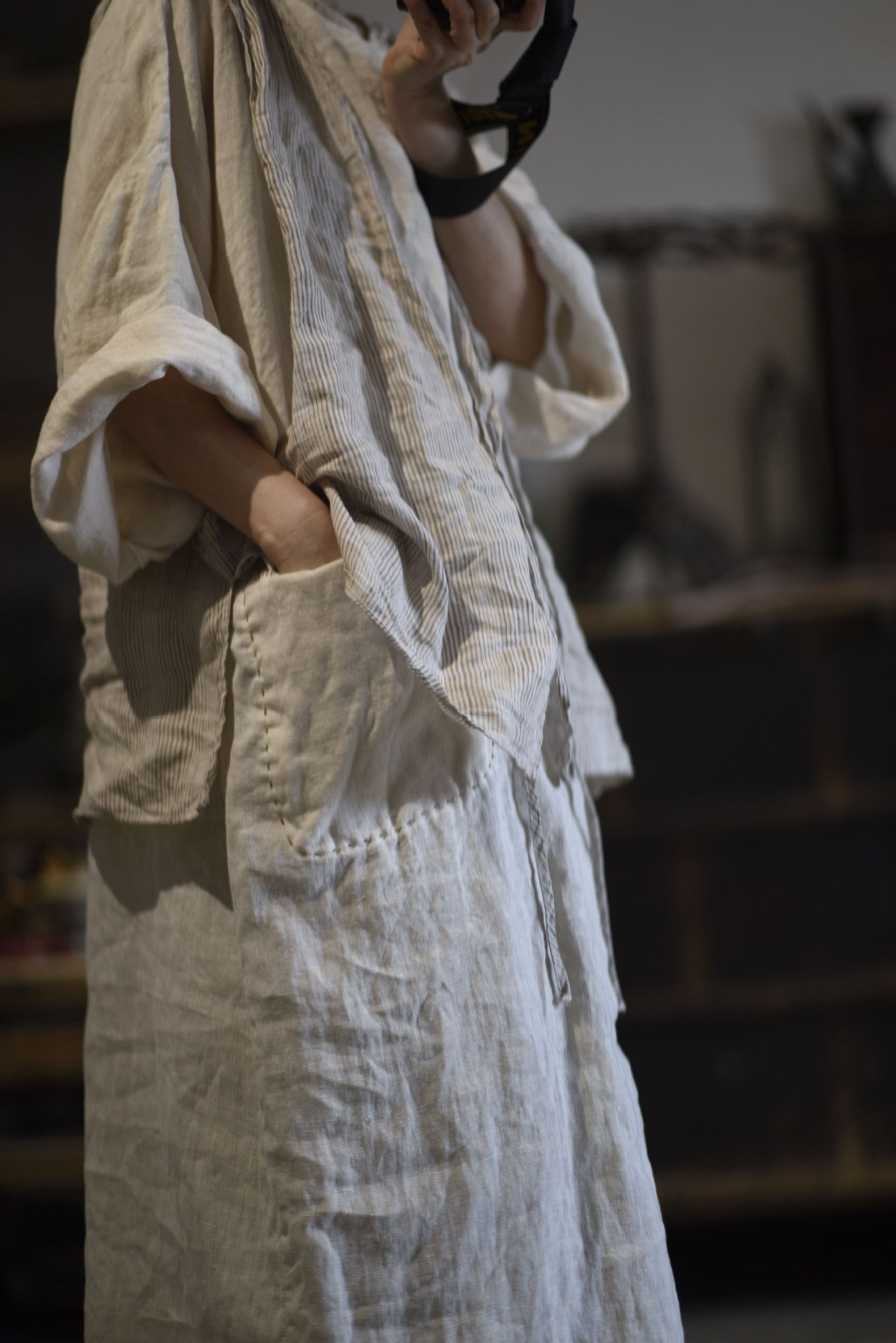 Túnica extragrande de rami lavado