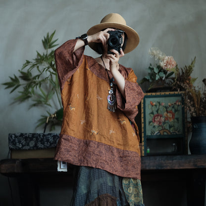 Blusa de ramié con mosaico vintage