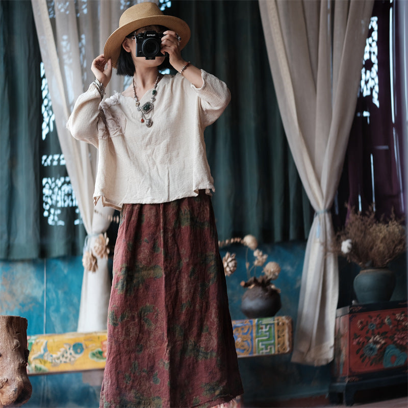 Falda de lino Vintage Breeze