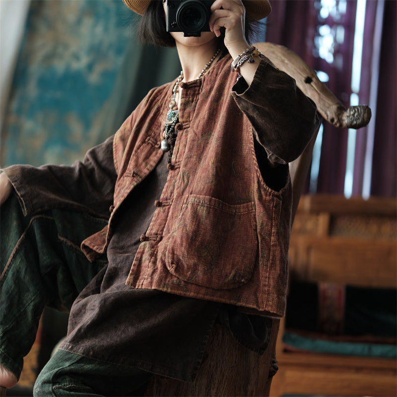 Chaleco floral vintage