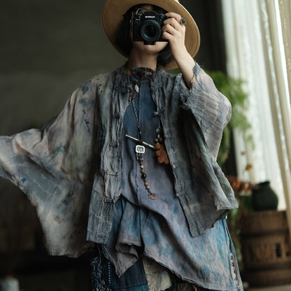 Stone Mist Ramie Batwing Jacket