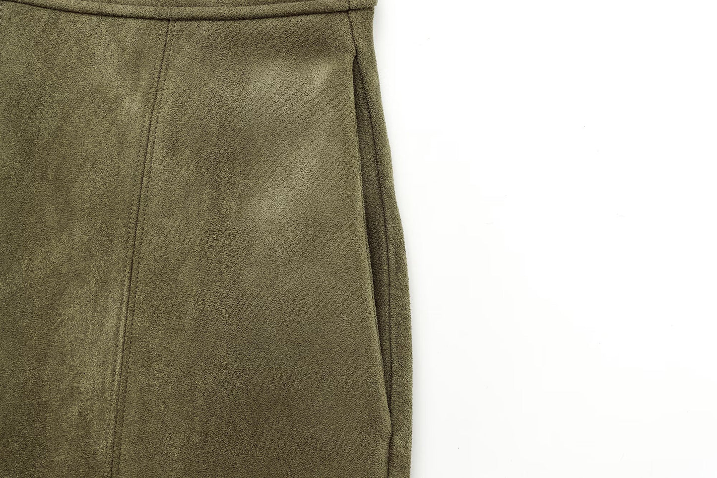 Chaqueta de ante con solapa de manga larga y pantalones cortos de cintura alta para mujer | Estilo urbano vintage 2025