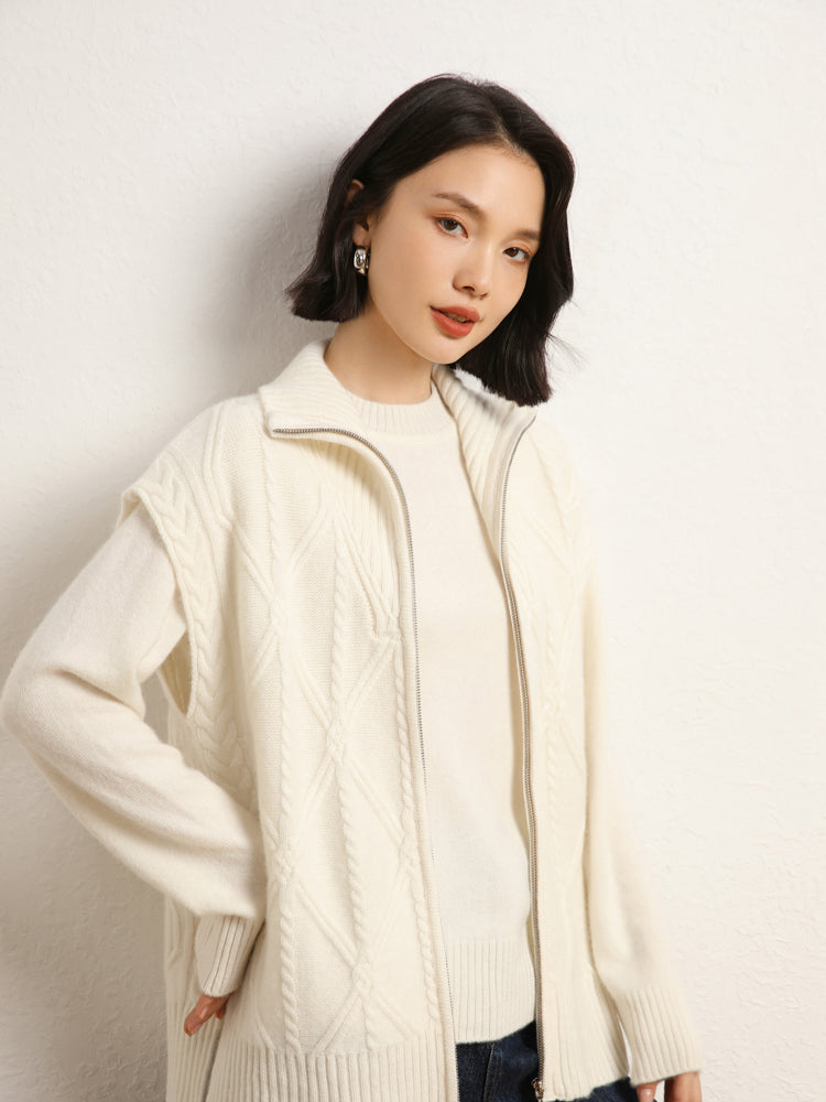 Chaleco de punto de lana de cachemira