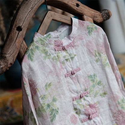 Blusa vintage floral con viento