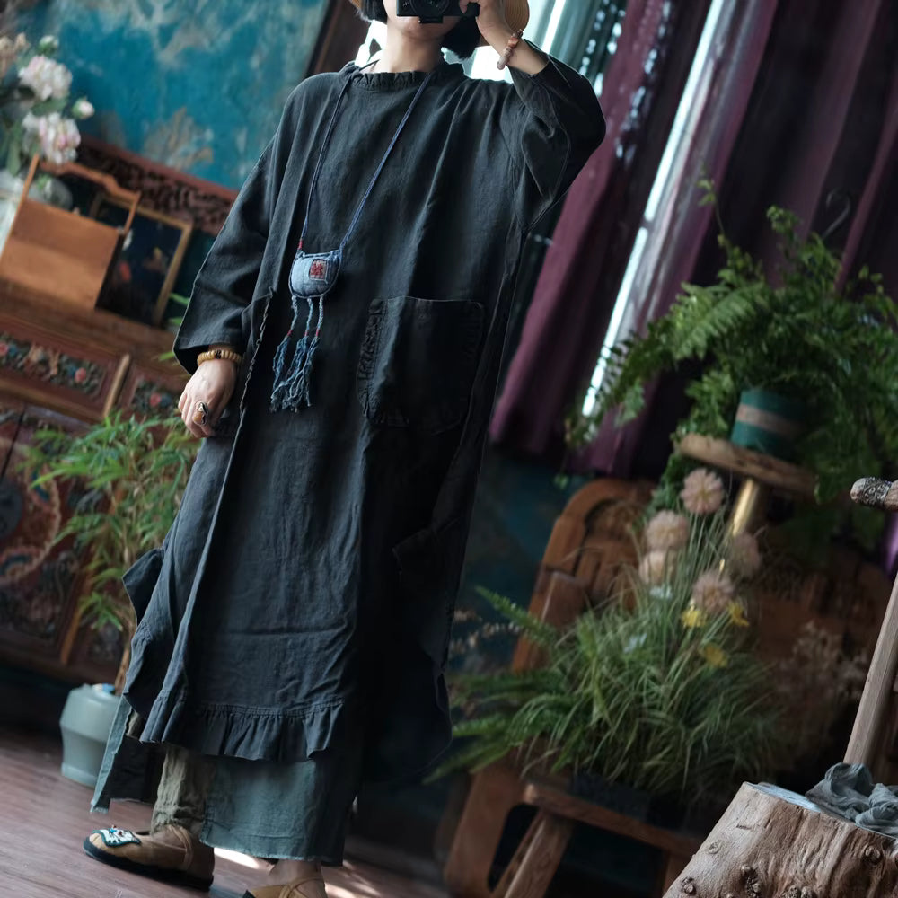 Meadow Patchwork Linen Dress