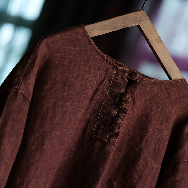 Women's Oversized Vintage Breeze Linen Shirt – Lightweight and Breathable