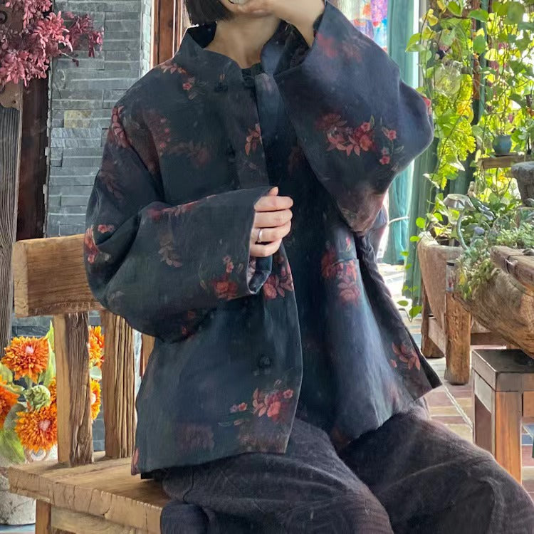 Chaqueta de lino Vintage Bloom