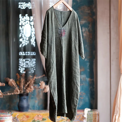 Vestido túnica de lino "Vintage Aura"