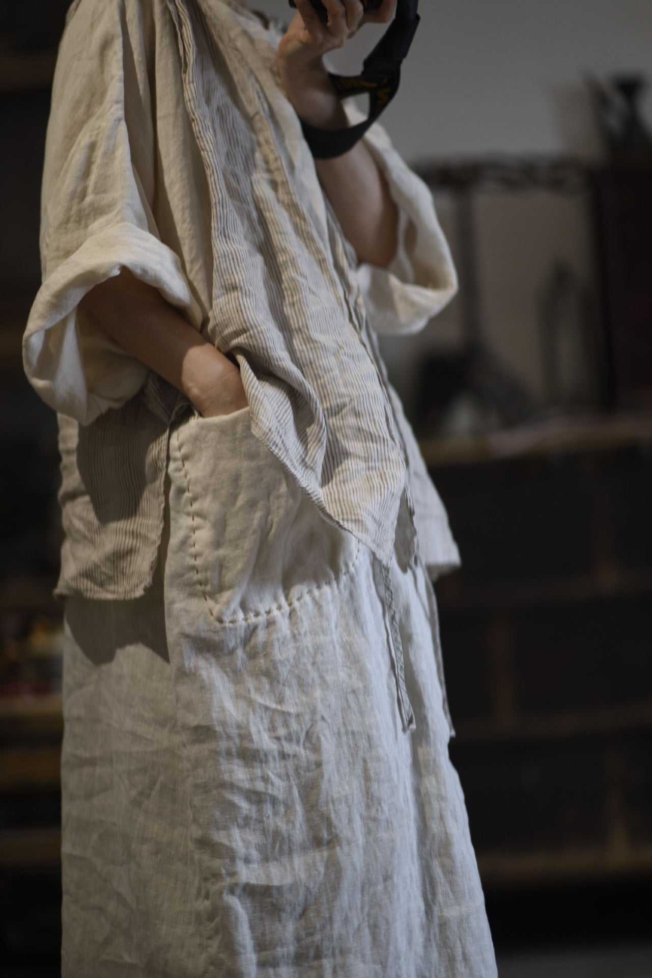 Túnica extragrande de rami lavado