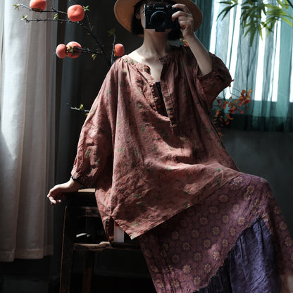 Faded Orchard Ramie Blouse