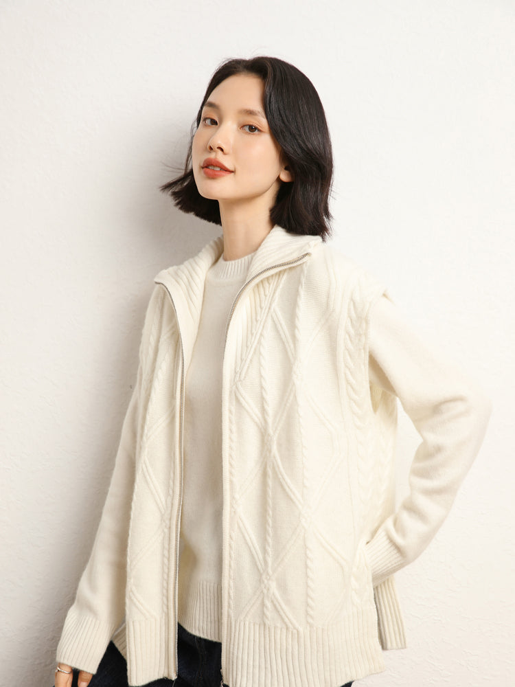 Chaleco de punto de lana de cachemira