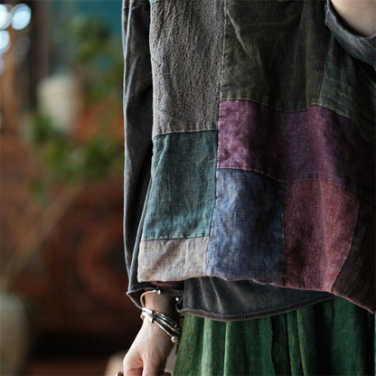 Chaleco cruzado de patchwork vintage