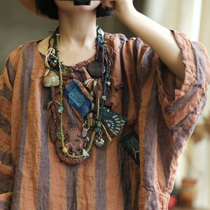 Camiseta de lino a rayas vintage