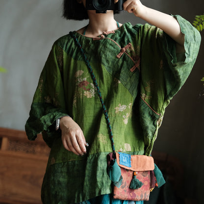 Moss Garden Patchwork Cotton Tunic