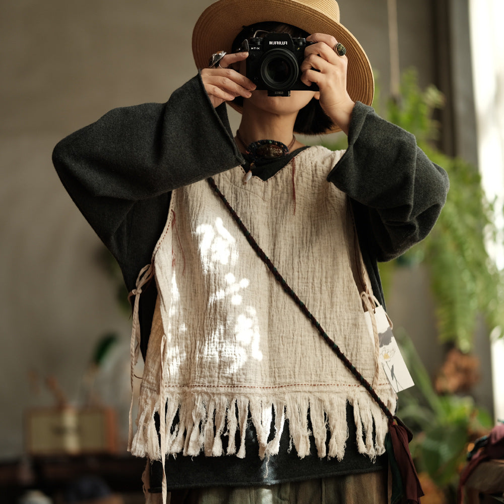 Blusa de lino Boho Breeze