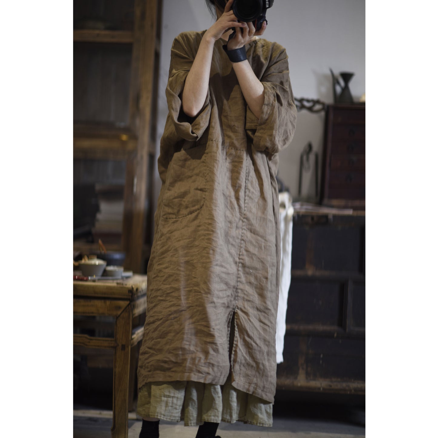 Túnica extragrande de rami lavado