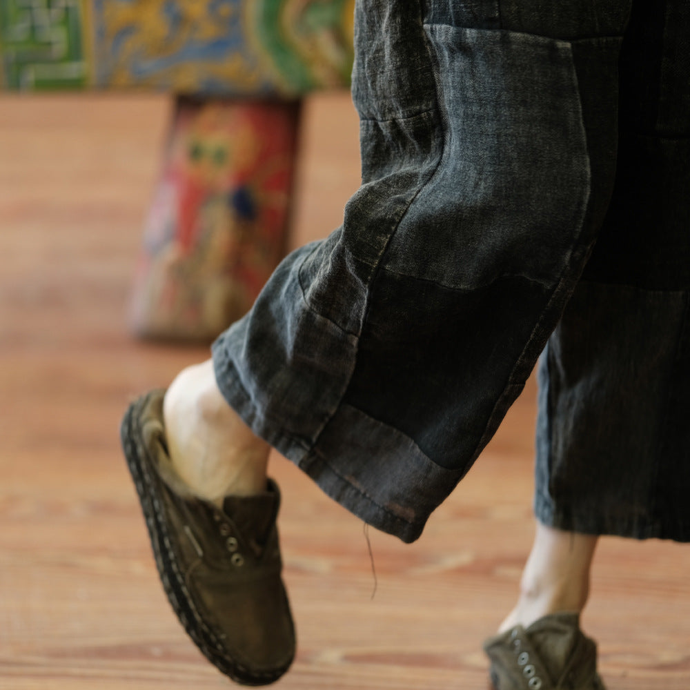 Pantalones de primavera de patchwork vintage