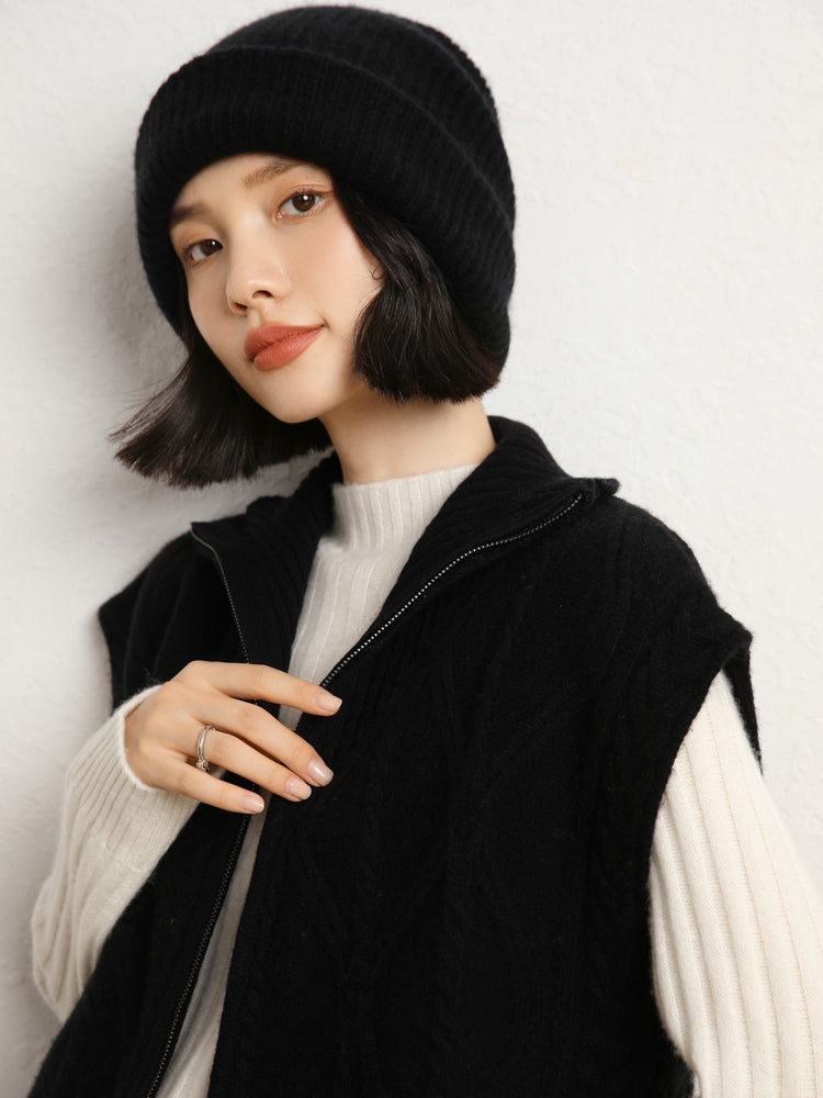 Chaleco de punto de lana de cachemira