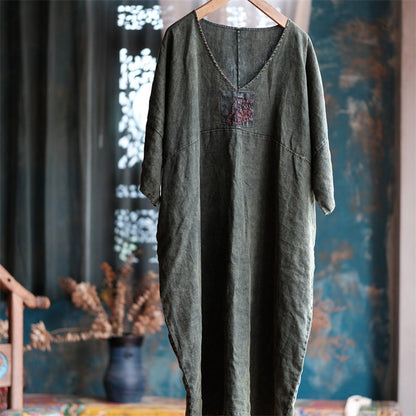 Vestido túnica de lino "Vintage Aura"