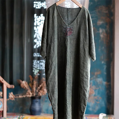 Vestido túnica de lino "Vintage Aura"