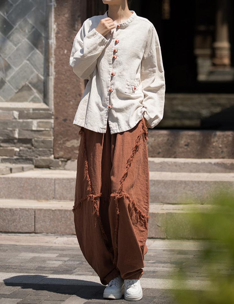 Pantalones de patchwork bohemios