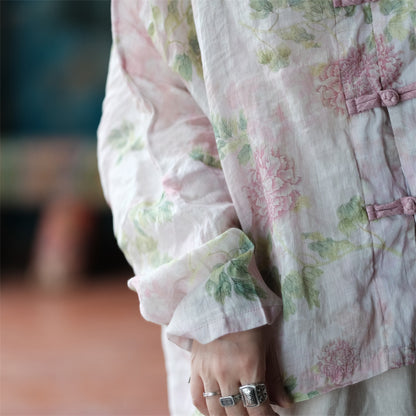 Blusa vintage floral con viento