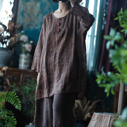 Women's Vintage Ramie Blouse | Oversized Lightweight Natural Shirt