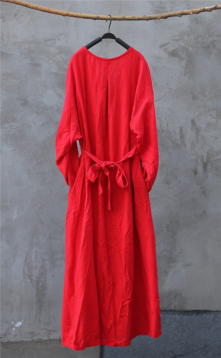 Vestido midi de lino zen