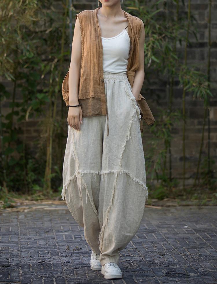 Pantalones de patchwork bohemios