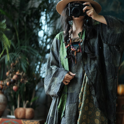 Vestido de ramio Forest Patchwork