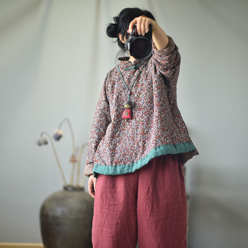 Collar vintage de lino puro hecho a mano 