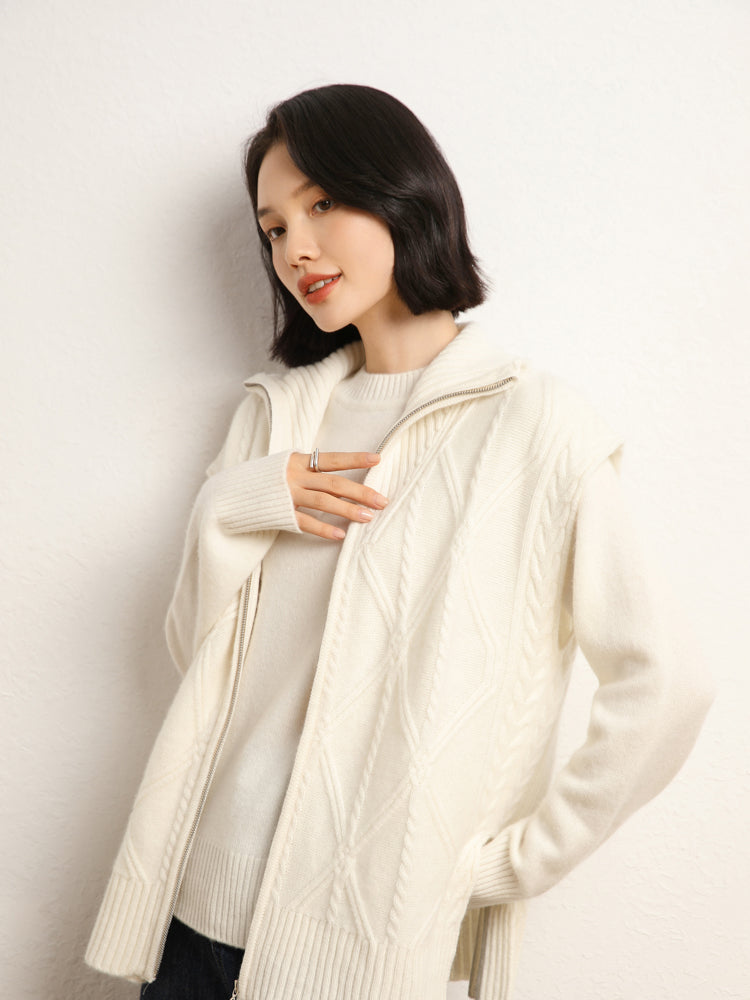 Chaleco de punto de lana de cachemira