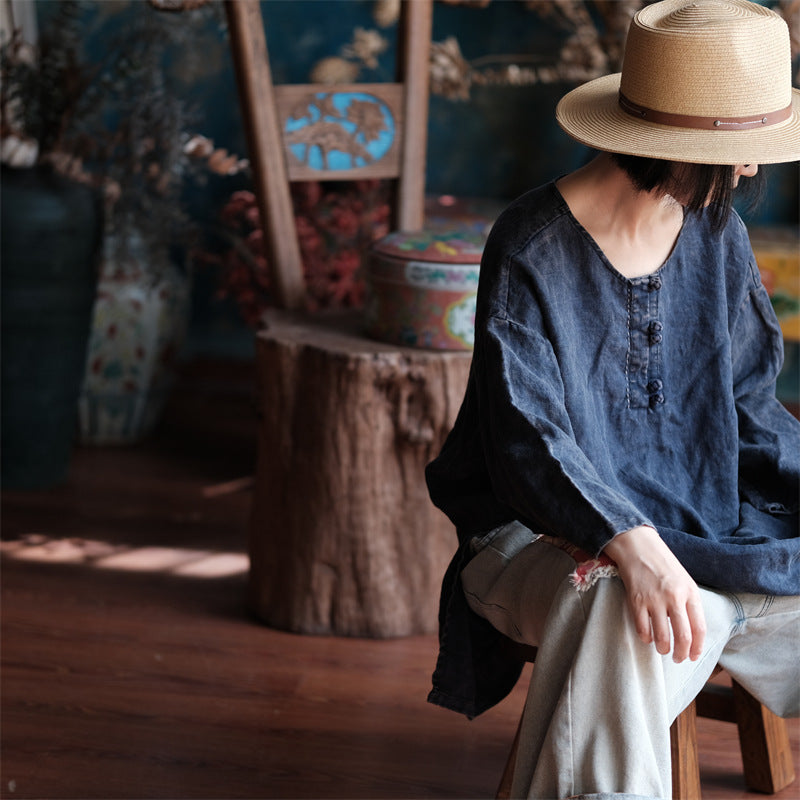 Women's Oversized Vintage Breeze Linen Shirt – Lightweight and Breathable