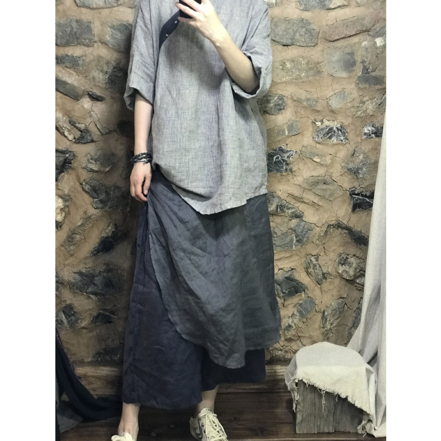 Falda pantalón de pierna ancha con flujo boho