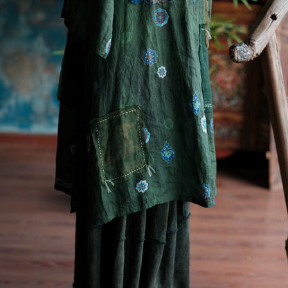 Willow Vintage Green Ramie Dress
