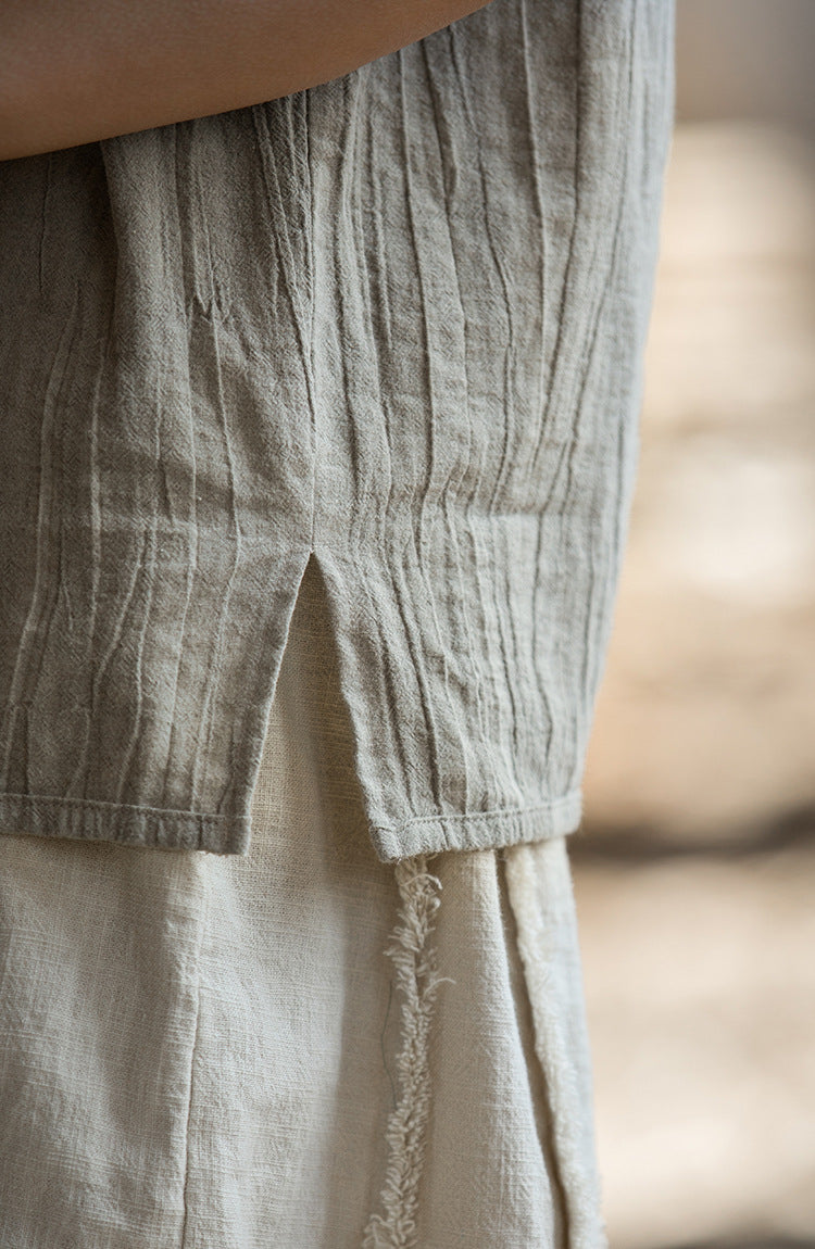 Blusa de lino con cruces vintage