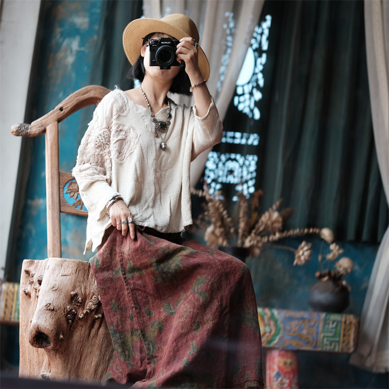 Falda de lino Vintage Breeze