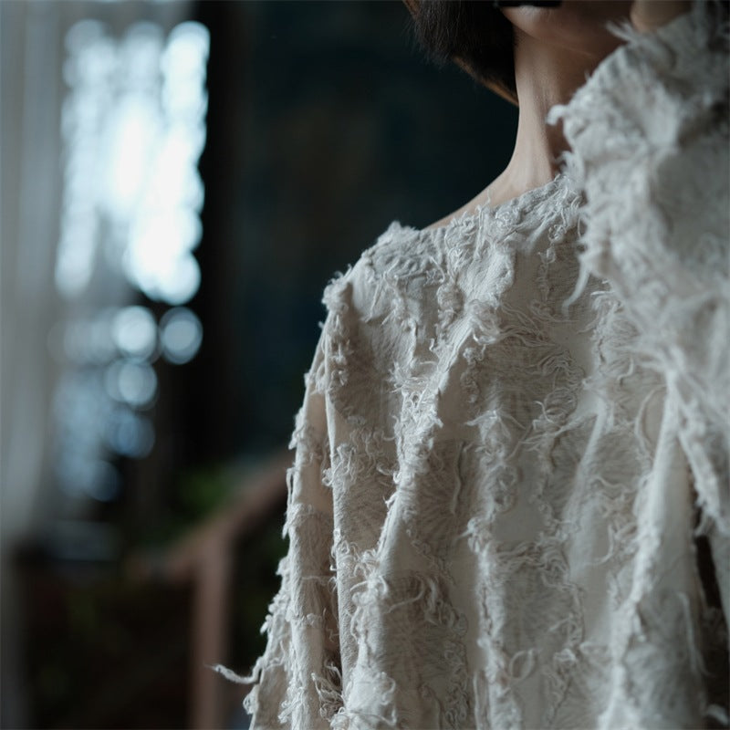 Blusa de patchwork color crudo