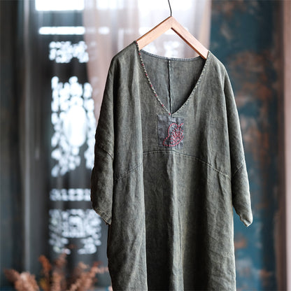Vestido túnica de lino "Vintage Aura"