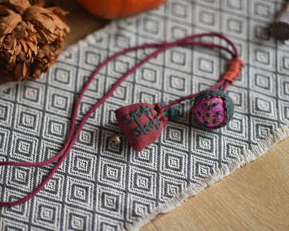 Collar vintage de lino puro hecho a mano 