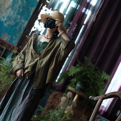 Olive Drift Cotton Shirt