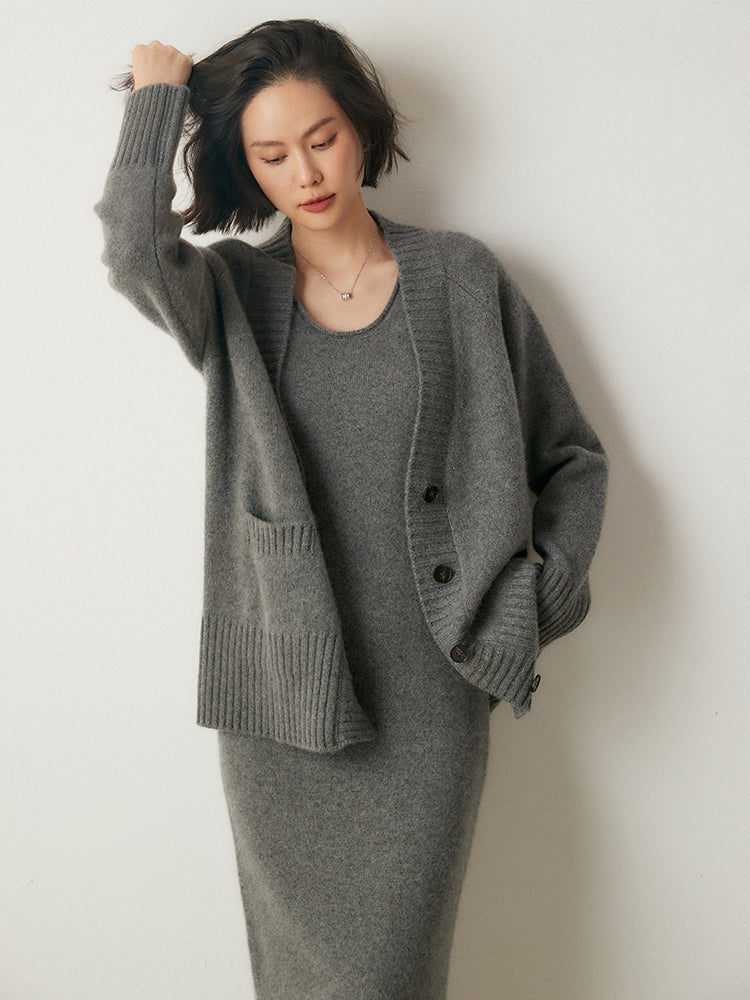 Vestido de cachemira de lujo y acogedor