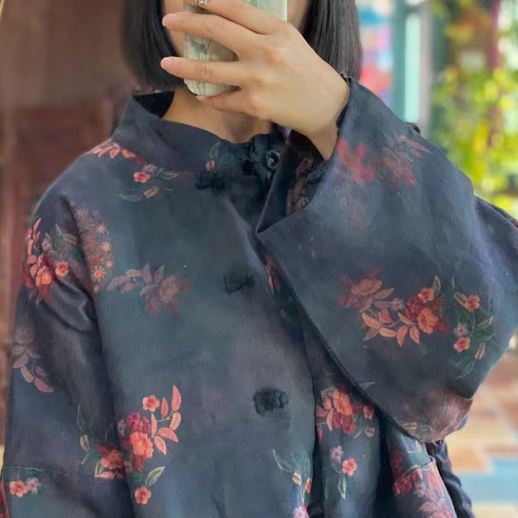 Chaqueta de lino Vintage Bloom