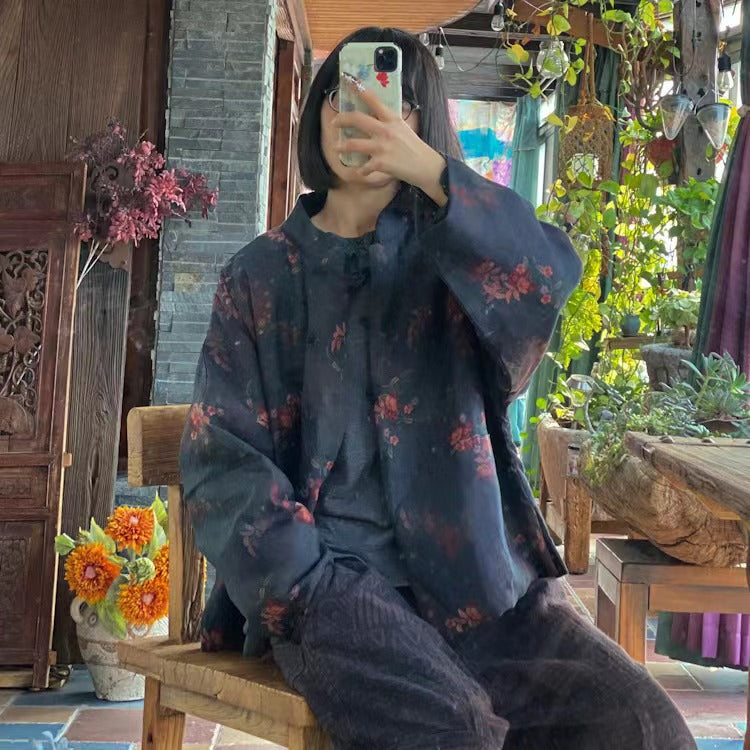 Chaqueta de lino Vintage Bloom