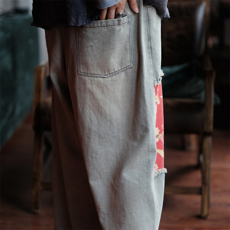 Pantalones vaqueros de patchwork Vintage Bloom
