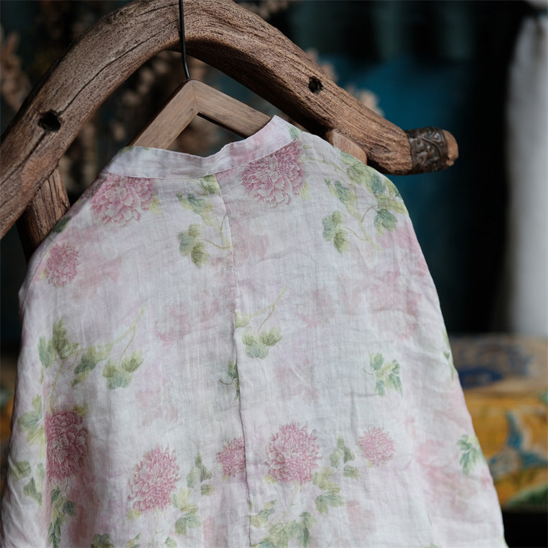 Blusa vintage floral con viento