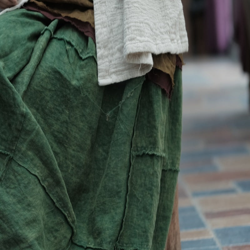 Vintage Linen Breeze Maxi Skirt