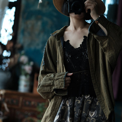 Olive Drift Cotton Shirt