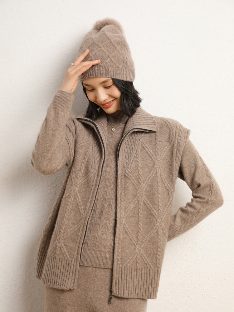 Chaleco de punto de lana de cachemira